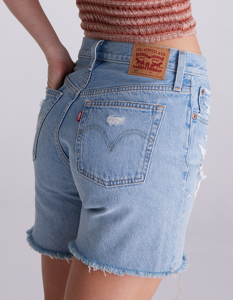 LEVI'S 501 High Rise Mid-Thigh Womens Denim Shorts - Earthquake image number 1