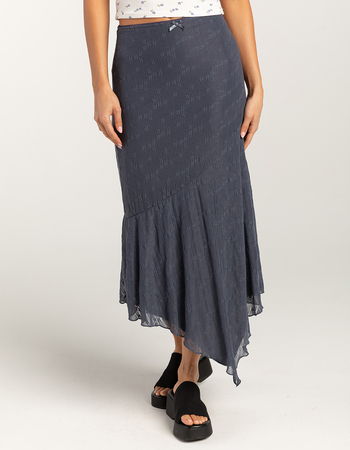 FULL TILT Low Rise Asymmetrical Lace Womens Midi Skirt Alternative Image