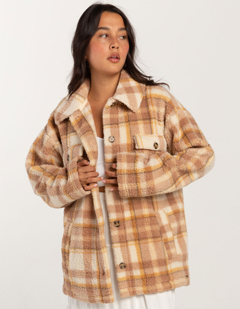 BILLABONG Fairbanks Button-Up Teddy Bear Womens Jacket