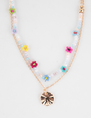 FULL TILT Layered Beaded Flower Necklace