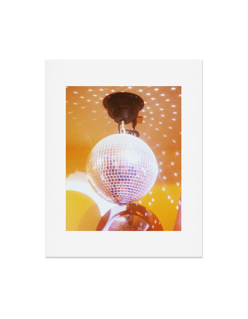 DENY DESIGNS Samantha Hearn Yellow Groovy Disco Ball 16" x 20" Poster image number 0