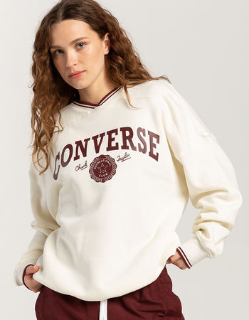 CONVERSE Retro Oversized V-Neck Womens Sweatshirt Primary Image