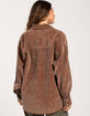 RSQ Womens Washed Raw Edge Corduroy Shacket image number 3