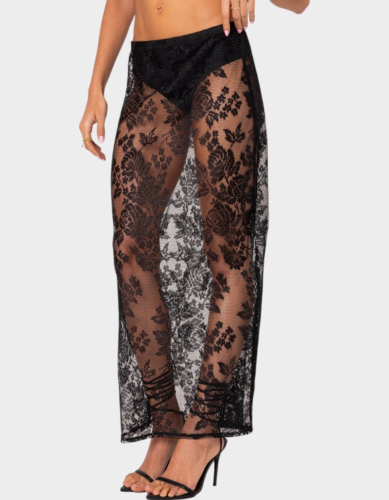EDIKTED Bess Sheer Lace Maxi Skirt image number 3