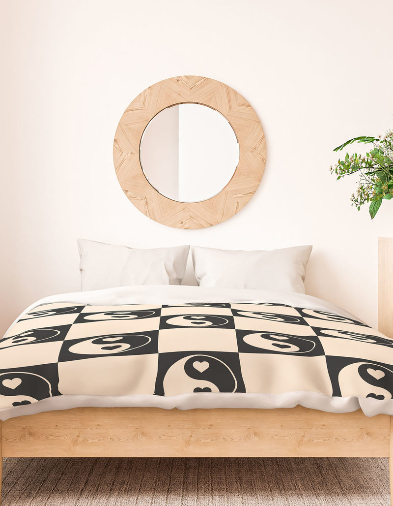 DENY DESIGNS Camila Yin Yang Queen Duvet Cover image number 1