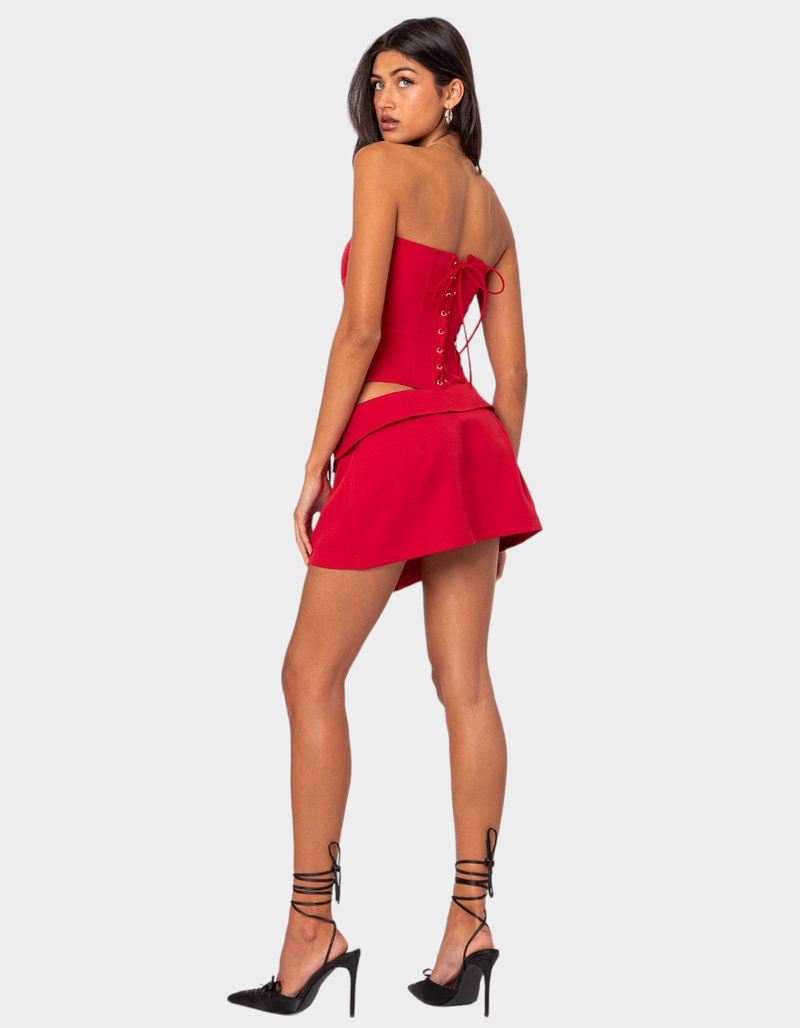 EDIKTED Selena Asymmetric Wrap Mini Skirt image number 3