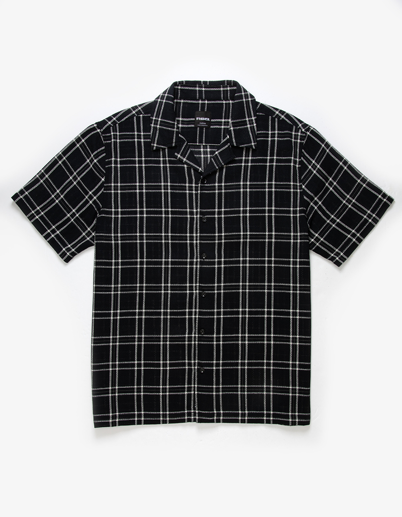 RSQ Mens Texture Plaid Camp Shirt image number 0