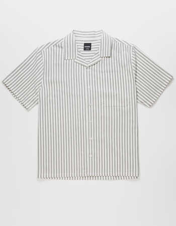 RSQ Mens Stripe Oxford Camp Shirt Primary Image