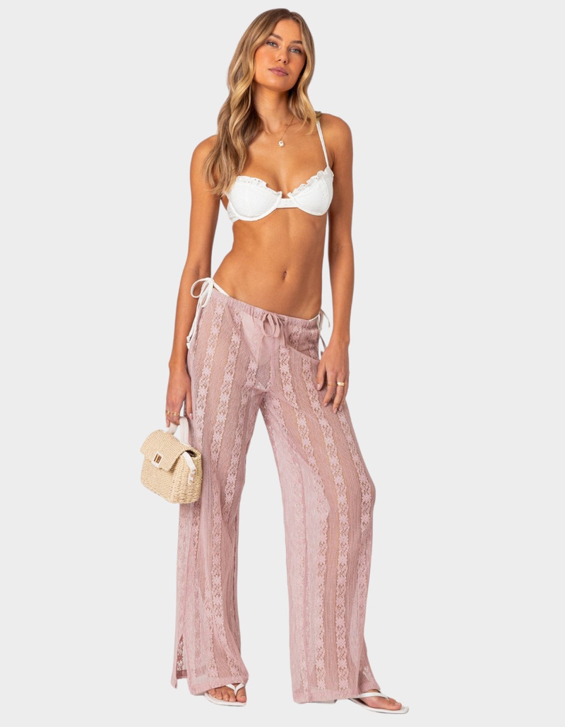 EDIKTED Embroidered Sheer Lace Pants image number 1