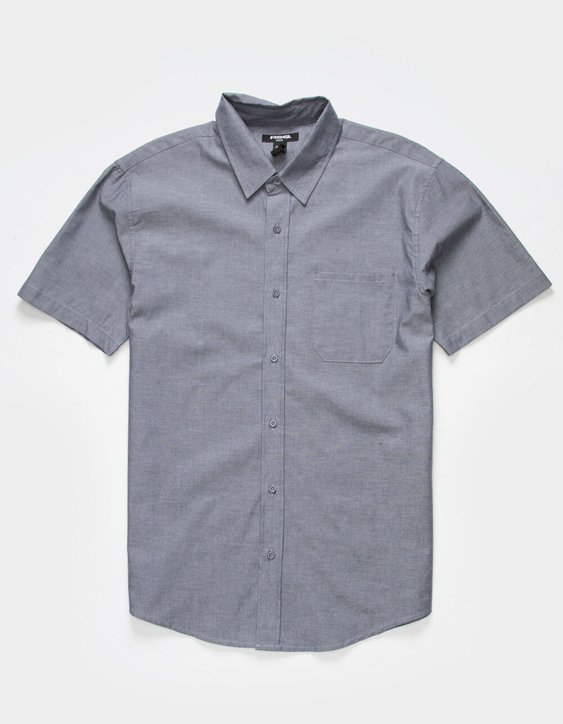 RSQ Mens Solid Chambray Button Up Shirt image number 1
