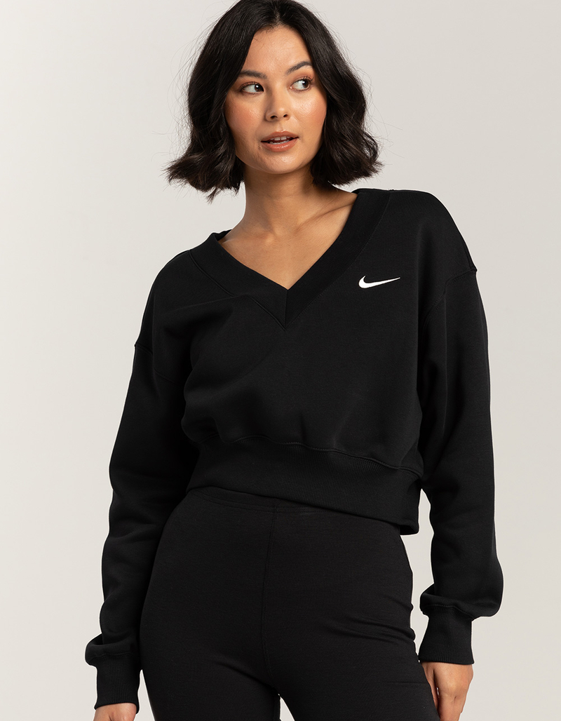 NIKE Sportswear Phoenix Fleece Womens Cropped V-Neck Sweatshirt image number 4