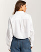 RSQ Womens Solid Crop Long Sleeve Button Up Shirt image number 4