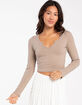 BOZZOLO Notch Womens Long Sleeve Tee image number 1