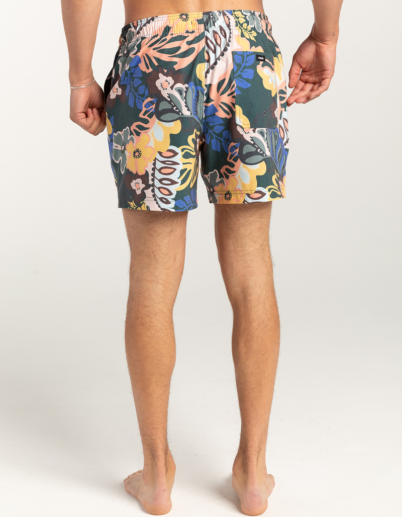 RSQ Mens Paisley Floral 5" Swim Shorts image number 5