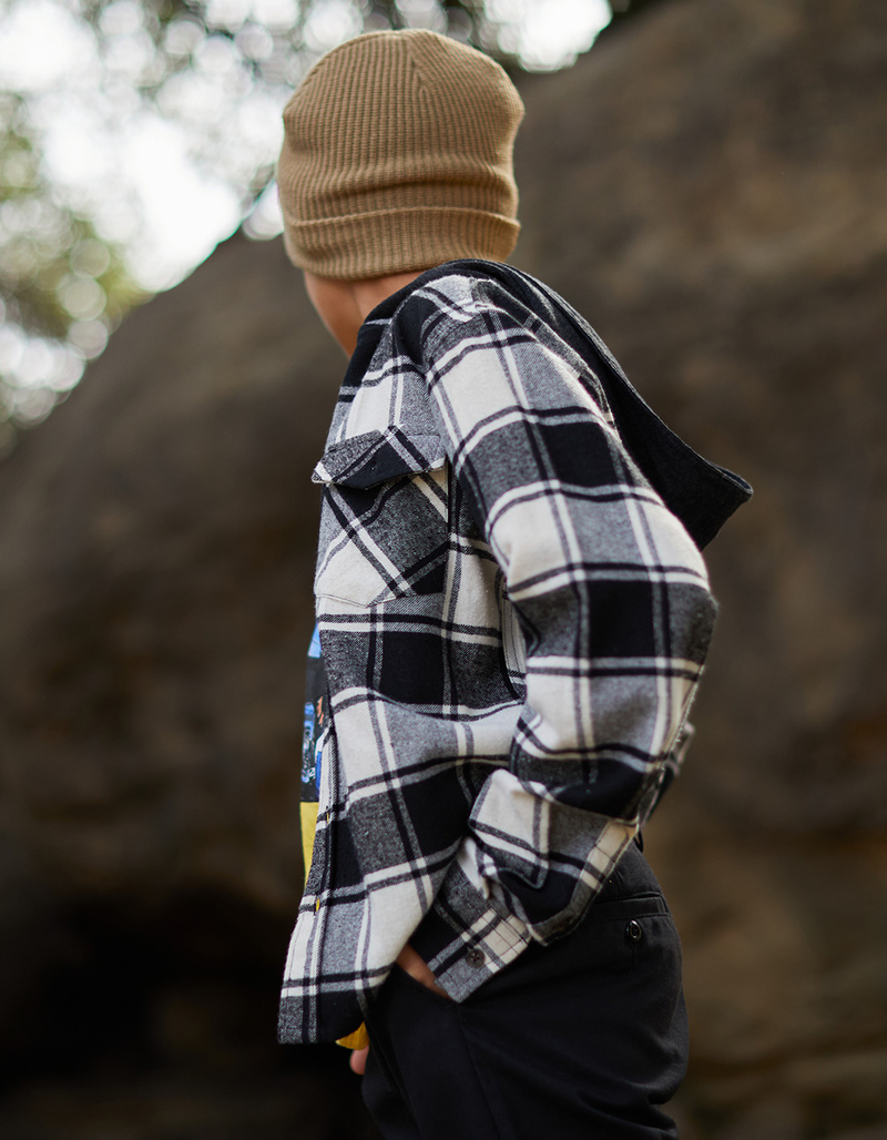 RSQ Boys Plaid Hooded Flannel image number 2