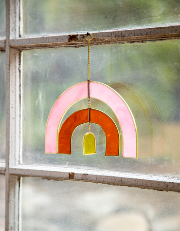NATURAL LIFE Stained Glass Window Hanging Rainbow