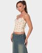 EDIKTED Indira Printed Cupped Lace Up Corset image number 3