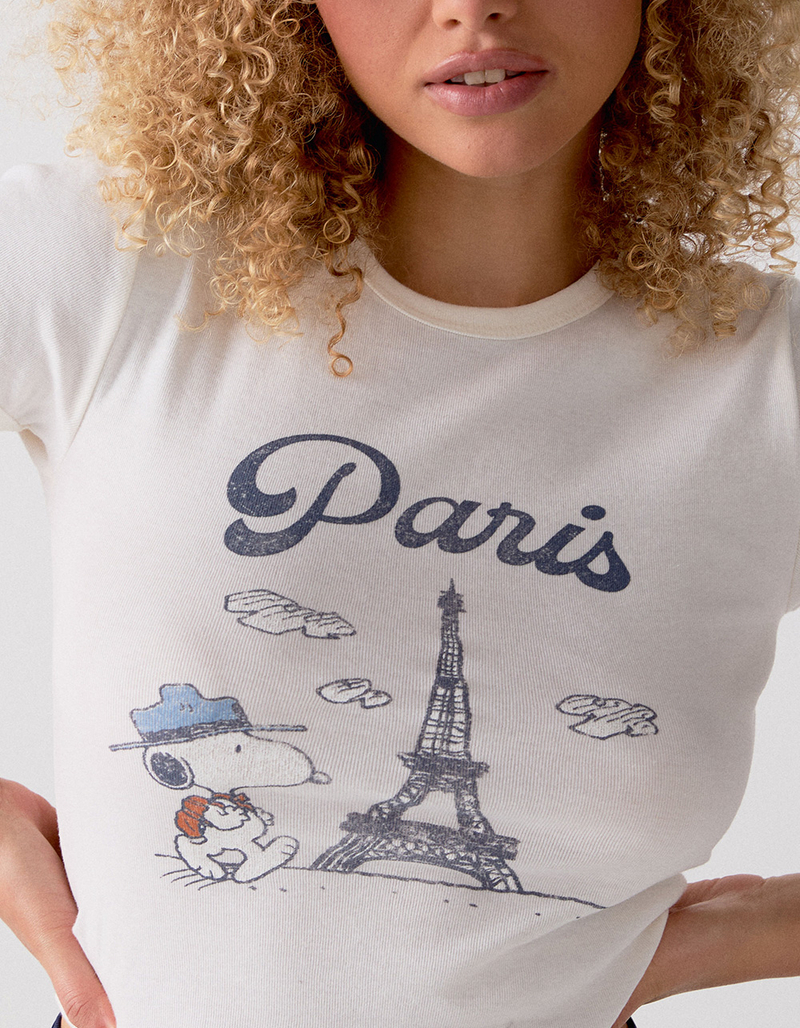 RSQ x Peanuts Snoopy Paris Womens Baby Tee image number 3