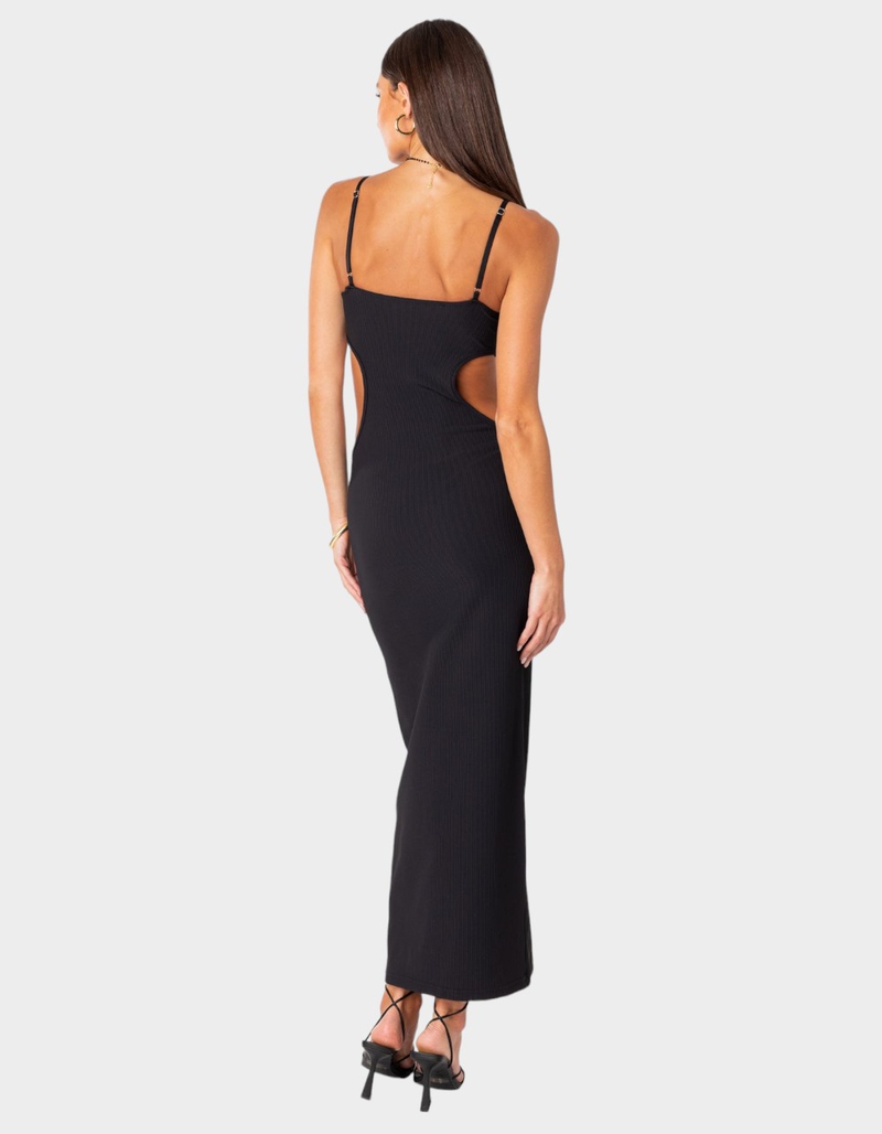 EDIKTED Ribbed Cut Out Cupped Maxi Dress image number 4