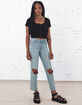 RSQ High Rise Womens Straight Leg Jeans image number 7