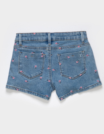 TRACTR Brittany Embroidered Floral Girls Denim Shorts
