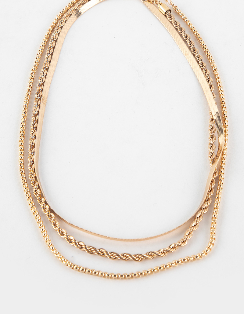 RSQ 3 Piece Layered Chain Necklace image number 1