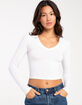 BOZZOLO Womens V-Neck Long Sleeve Tee image number 1