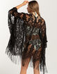 DO EVERYTHING IN LOVE Floral Lace Fringe Womens Kimono image number 4