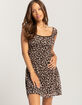 FULL TILT Leopard Print Womens Babydoll Dress image number 2