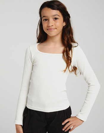 RSQ Girls Seamless Square Neck Long Sleeve Top