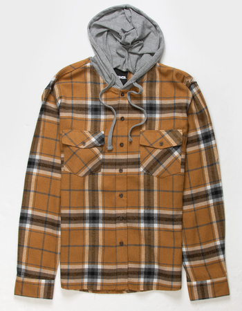 RSQ Mens Plaid Hooded Flannel Primary Image