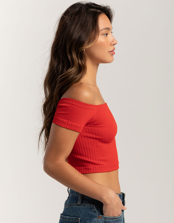 RSQ Womens Seamless Off The Shoulder Top