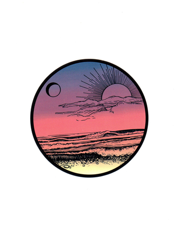Sunset Moon Sticker