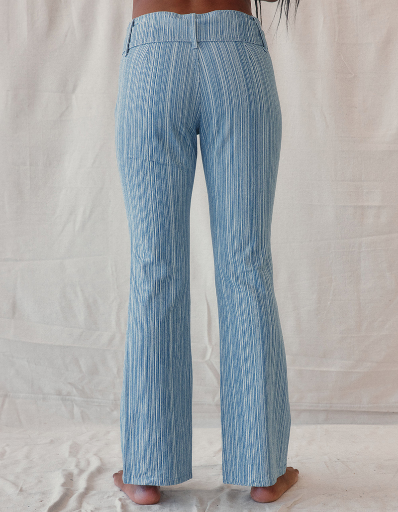 WEST OF MELROSE Low Rise Belted Stripe Womens Flare Pants image number 3