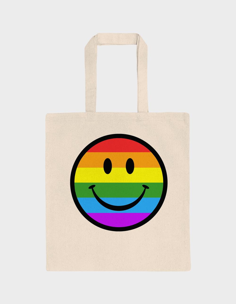 SMILE Rainbow Stripes Tote Bag image number 0