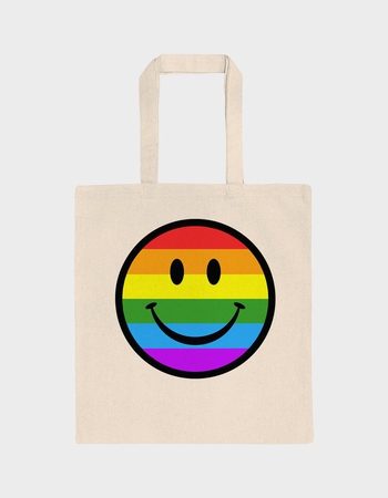 SMILE Rainbow Stripes Tote Bag