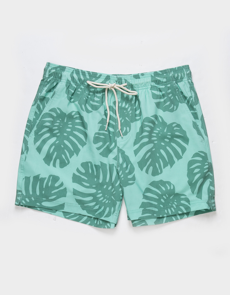 RSQ Mens Tropical Leaf 5'' Swim Shorts image number 1
