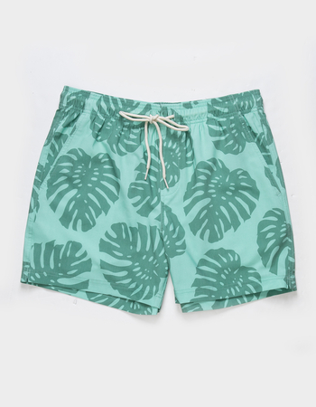 RSQ Mens Tropical Leaf 5'' Swim Shorts Alternative Image