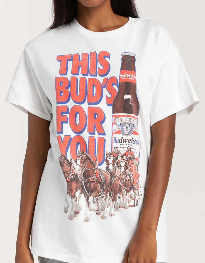 JUNK FOOD This Bud's For You Womens Boyfriend Tee image number 3