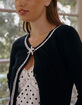 WEST OF MELROSE Bow Womens Fitted Cardigan image number 4