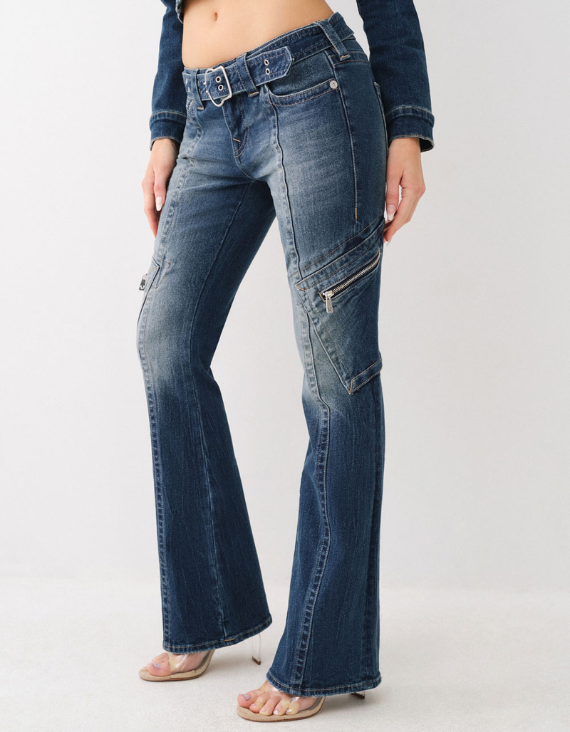 TRUE RELIGION Becca Womens Belted Cargo Bootcut Jeans image number 1