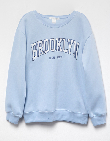 FULL TILT Brooklyn Girls Boyfriend Crewneck Sweatshirt