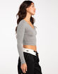 BOZZOLO Womens V-Neck Long Sleeve Tee image number 3