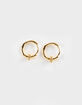 DO EVERYTHING IN LOVE 14K Gold Dipped Huggie CZ Hoop Earrings image number 2
