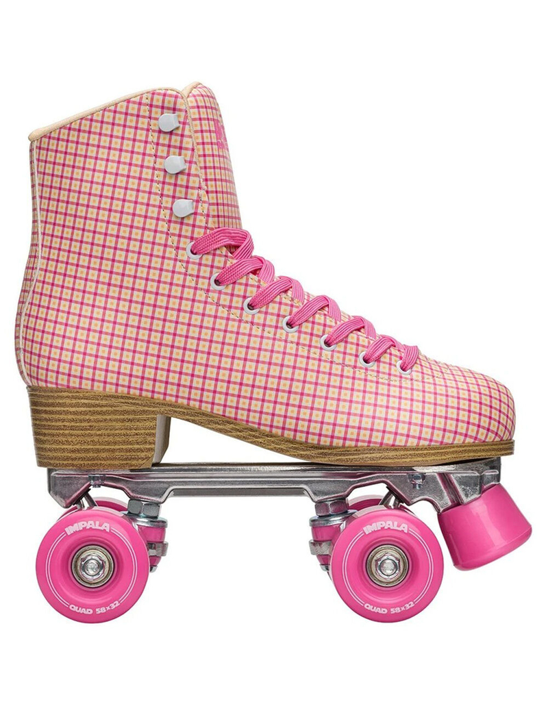 IMPALA ROLLERSKATES Pink Tartan Quad Skates image number 0