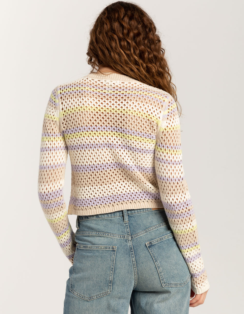 FULL TILT Open Weave Color Block Womens Sweater image number 3