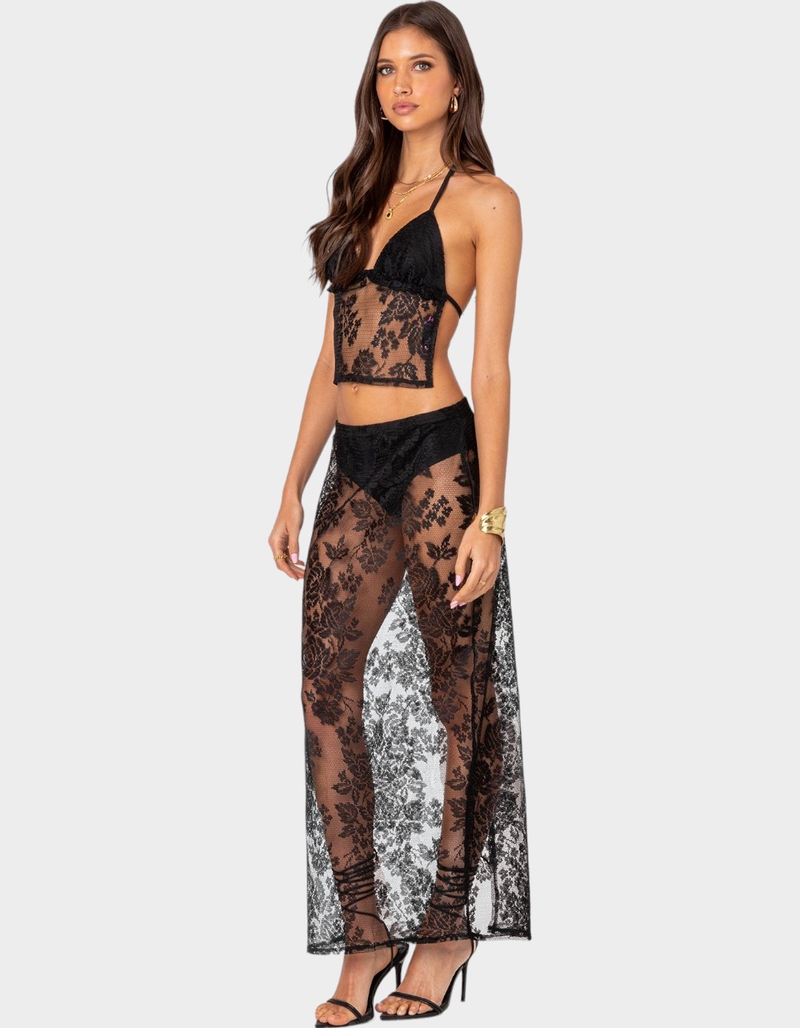 EDIKTED Bess Sheer Lace Maxi Skirt image number 2
