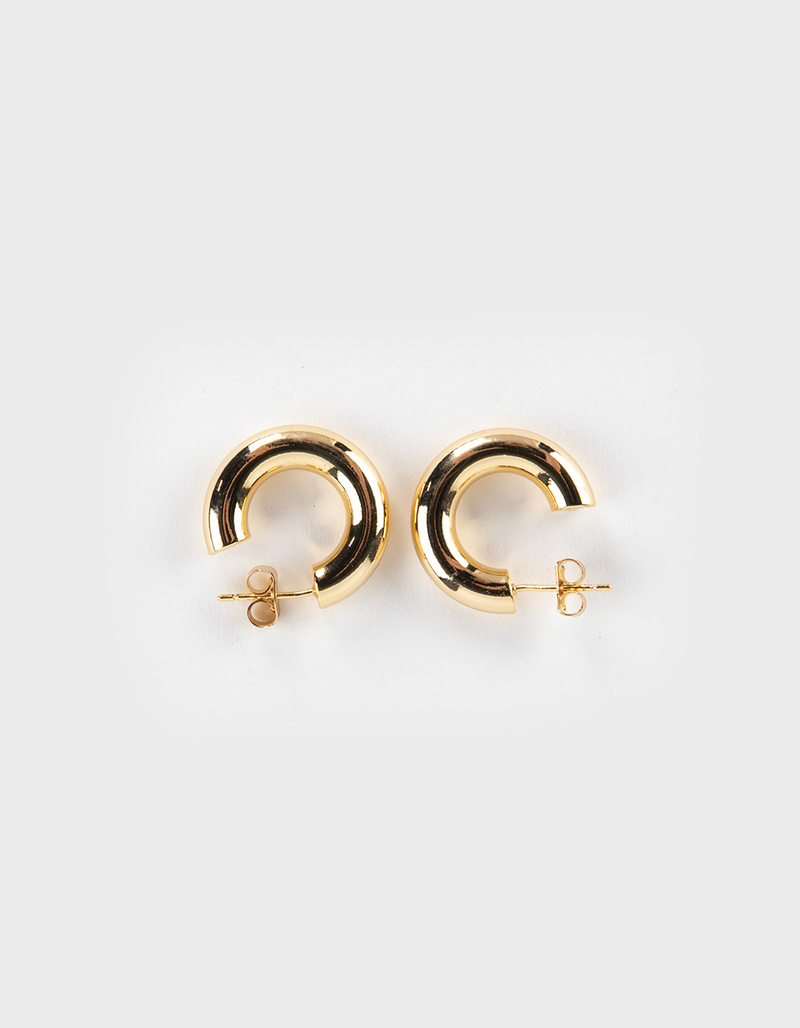 DO EVERYTHING IN LOVE 14K Gold Dipped Post Hoop Earrings image number 1