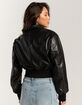 STOOSH Vegan Leather Womens Crop Bomber Jacket image number 4