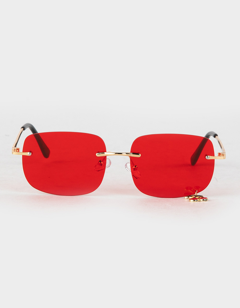 FULL TILT Rimless Square Cherry Charm Sunglasses image number 1